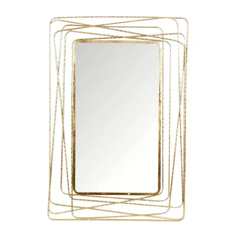 Metal Wall Mirror with Thin Metal Rectangle Frame Gold - Olivia & May: Contemporary Style, 46.88" H x 31.25" W, No Assembly Required