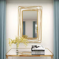 Specchio da parete in metallo con cornice sottile rettangolare in metallo dorato, stile contemporaneo, 46,88" H x 31,25" W, nessun montaggio richiesto