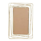 Specchio da parete in metallo con cornice sottile rettangolare in metallo dorato, stile contemporaneo, 46,88" H x 31,25" W, nessun montaggio richiesto