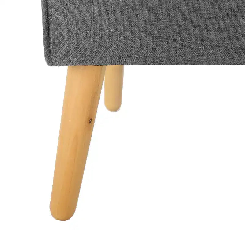 Poltrona moderna, poltrona ad alto schienale con gambe in legno, poltrone accentate imbottite trapuntate a bottoni per il tempo libero, color antracite