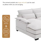 Divano componibile a U in ciniglia 110 con 2 chaise longue e cuscini
