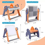 Cavalletto pieghevole per bambini, tavolo per costruzioni, tavolo sensoriale/tavolo da cucina, lavagna magnetica, cavalletto da artista per bambini