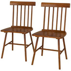 Set di sedie da pranzo HOMCOM Windsor, sedie da cucina in legno stile rustico con struttura in legno di gomma, schienale a fuso per sala da pranzo, soggiorno
