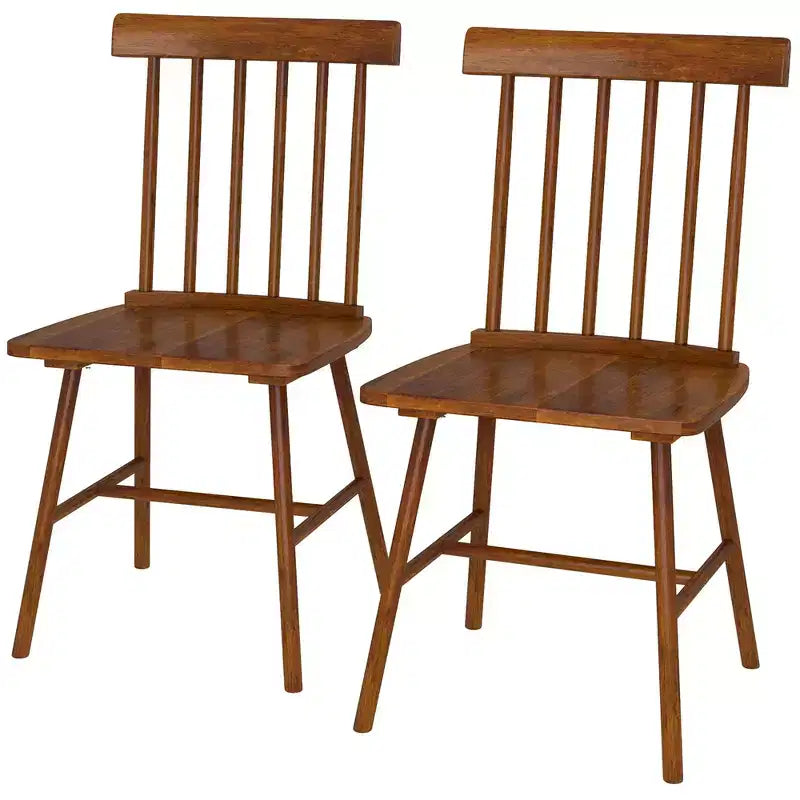 Set di sedie da pranzo HOMCOM Windsor, sedie da cucina in legno stile rustico con struttura in legno di gomma, schienale a fuso per sala da pranzo, soggiorno