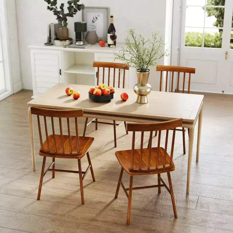 Set di sedie da pranzo HOMCOM Windsor, sedie da cucina in legno stile rustico con struttura in legno di gomma, schienale a fuso per sala da pranzo, soggiorno