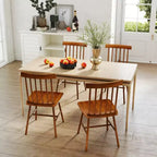 Set di sedie da pranzo HOMCOM Windsor, sedie da cucina in legno stile rustico con struttura in legno di gomma, schienale a fuso per sala da pranzo, soggiorno
