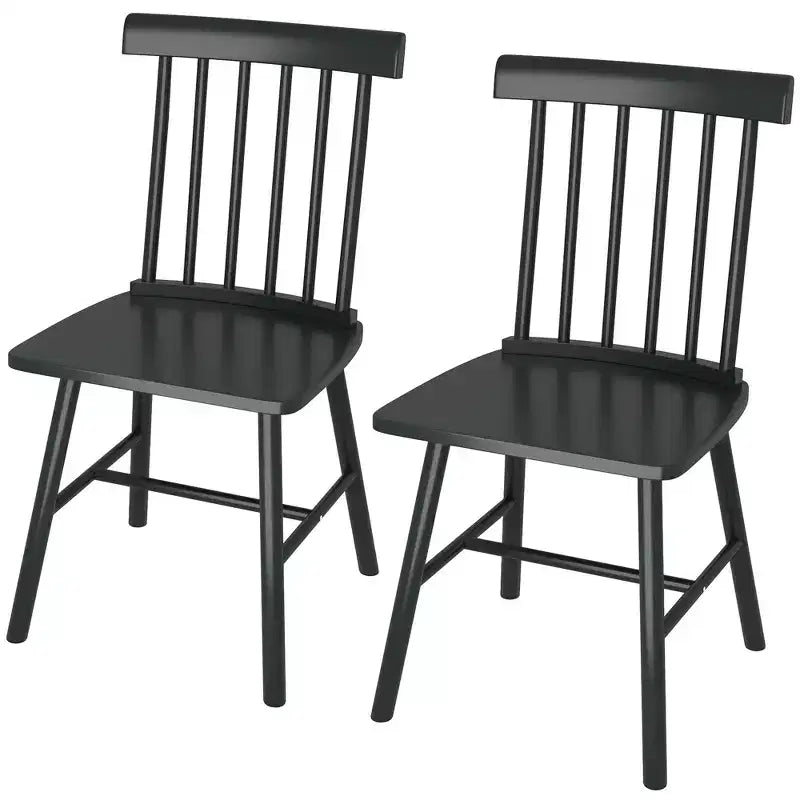 Set di sedie da pranzo HOMCOM Windsor, sedie da cucina in legno stile rustico con struttura in legno di gomma, schienale a fuso per sala da pranzo, soggiorno
