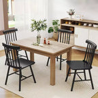Set di sedie da pranzo HOMCOM Windsor, sedie da cucina in legno stile rustico con struttura in legno di gomma, schienale a fuso per sala da pranzo, soggiorno