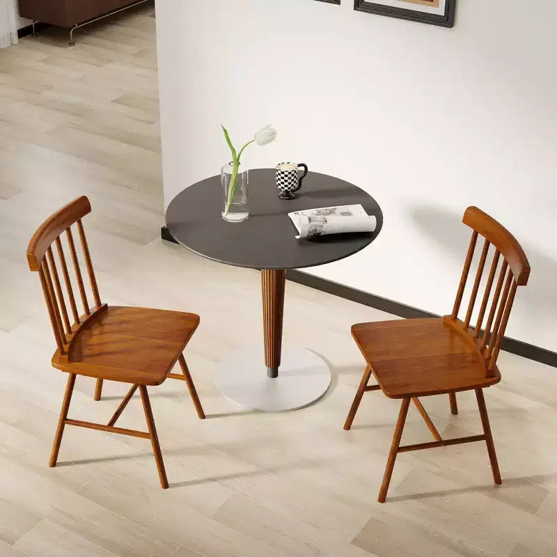 Set di sedie da pranzo HOMCOM Windsor, sedie da cucina in legno stile rustico con struttura in legno di gomma, schienale a fuso per sala da pranzo, soggiorno