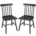 HOMCOM Windsor Dining Chairs Set, Farmhouse Wooden Kitchen Chairs with Rubber Wood Frame, Spindle Back for Dining Room, Living Room
