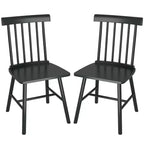 HOMCOM Windsor Dining Chairs Set, Farmhouse Wooden Kitchen Chairs with Rubber Wood Frame, Spindle Back for Dining Room, Living Room