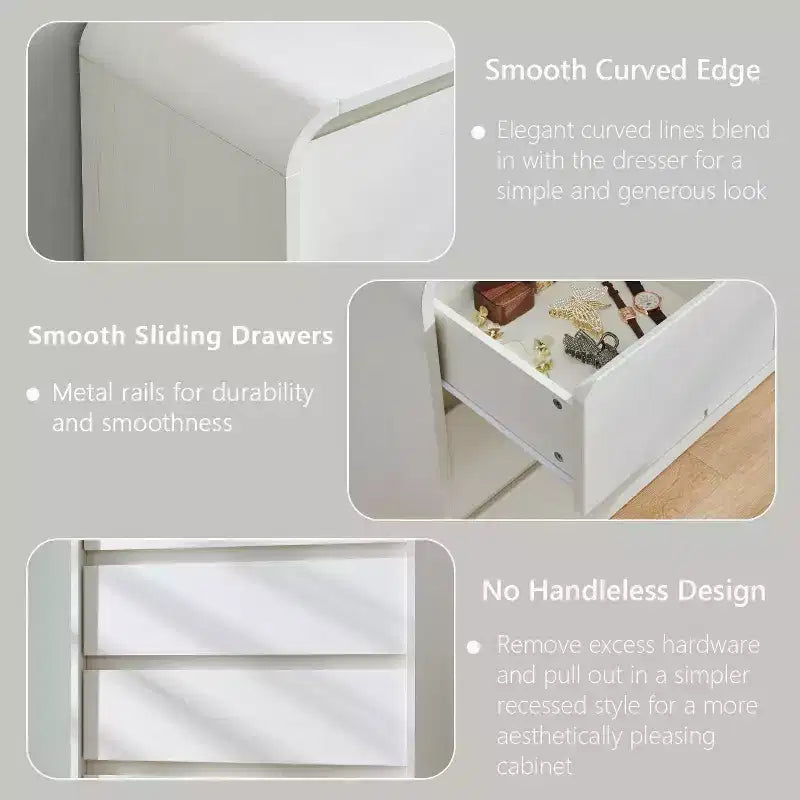 Comò verticale moderno a 6 cassetti - Mobile contenitore in legno da 120 cm, Cassettiera per camera da letto e soggiorno