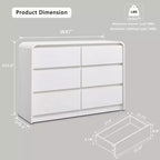 Comò verticale moderno a 6 cassetti - Mobile contenitore in legno da 120 cm, Cassettiera per camera da letto e soggiorno