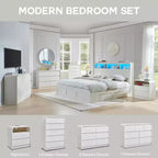 Comò verticale moderno a 6 cassetti - Mobile contenitore in legno da 120 cm, Cassettiera per camera da letto e soggiorno