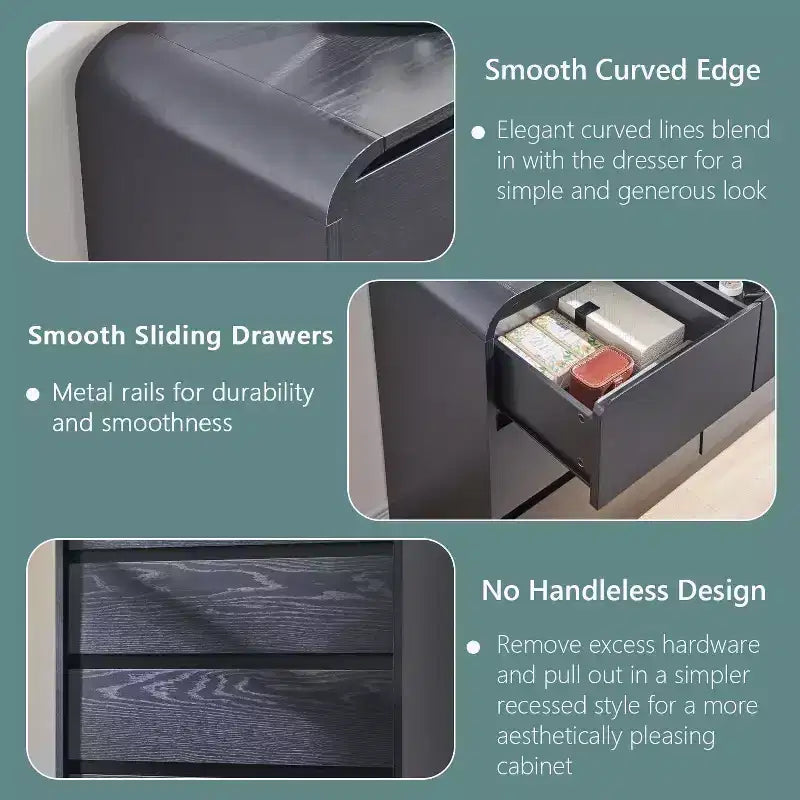 Comò verticale moderno a 6 cassetti - Mobile contenitore in legno da 120 cm, Cassettiera per camera da letto e soggiorno