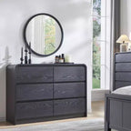Comò verticale moderno a 6 cassetti - Mobile contenitore in legno da 120 cm, Cassettiera per camera da letto e soggiorno