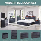 Comò verticale moderno a 6 cassetti - Mobile contenitore in legno da 120 cm, Cassettiera per camera da letto e soggiorno