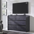 Mastgoal Modern 6 Drawer Vertical Dresser - 47'' Wood Storage Cabinet with Assembly, Chest of Drawers for Bedroom & Living Room