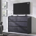 Mastgoal Modern 6 Drawer Vertical Dresser - 47'' Wood Storage Cabinet with Assembly, Chest of Drawers for Bedroom & Living Room