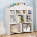 GustoWave Toy Storage Organizer 9-Cubby Kids Bookshelf 40.7in Width White Bookcase Toddlers Playhouse Cabinet Shelf Wooden Cubby Storage Toy Shelf