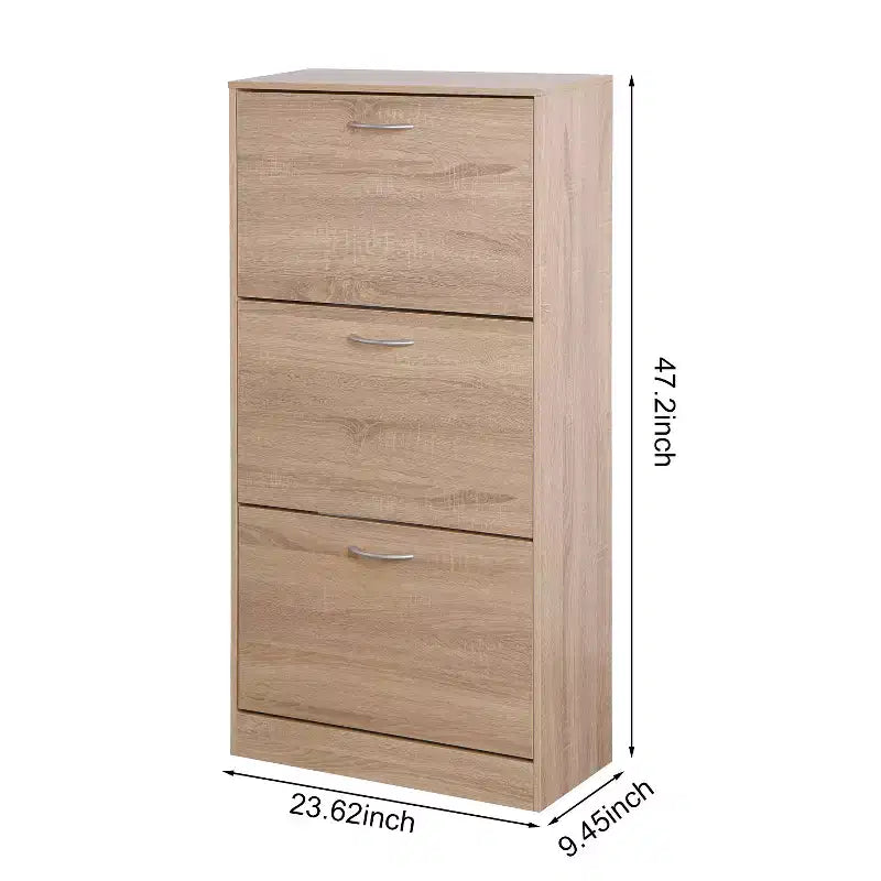 Scarpiera a 3 Cassetti, Scarpiera a 3 Livelli in Legno per Ingresso