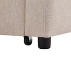 Divano Letto Estraibile con Schienale Regolabile, Chaise Longue Biposto con Porte USB e Portabicchieri