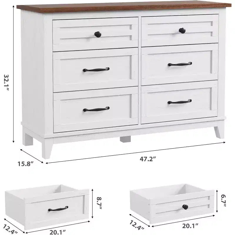 Comodino a 6 cassetti per camera da letto, Comò a 47 cassetti largo con contenitore autoportante, Cassettiera in legno per soggiorno, camera da letto, ingresso