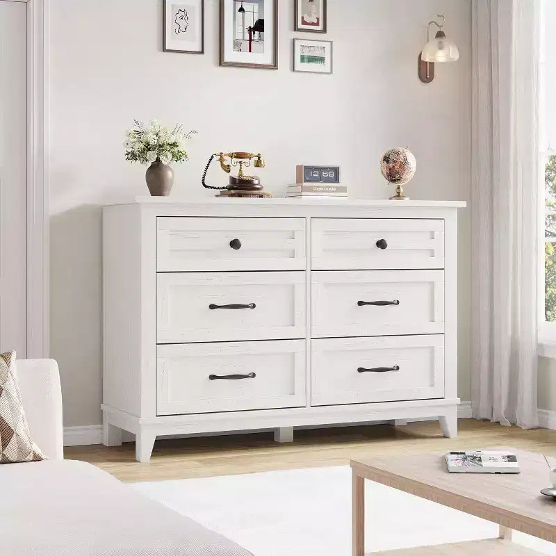 Comodino a 6 cassetti per camera da letto, Comò a 47 cassetti largo con contenitore autoportante, Cassettiera in legno per soggiorno, camera da letto, ingresso
