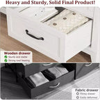 Comodino a 6 cassetti per camera da letto, Comò a 47 cassetti largo con contenitore autoportante, Cassettiera in legno per soggiorno, camera da letto, ingresso