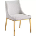 Meridian Furniture,Haines Beige Linen Textured Polyester Fabric Dining Chair