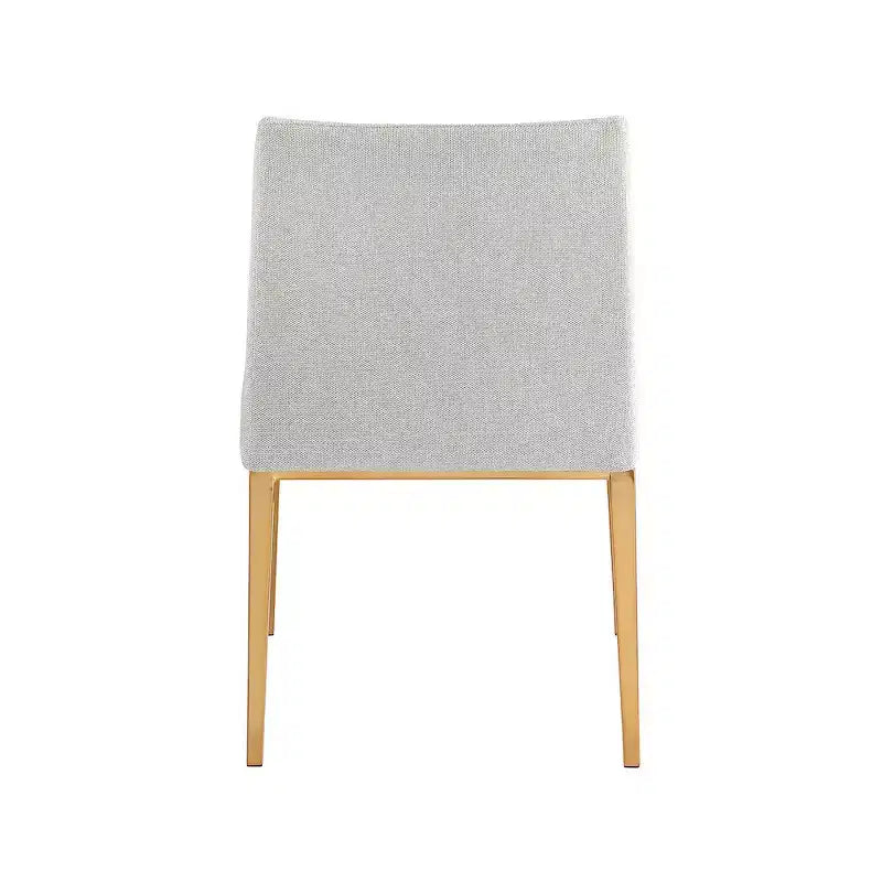 Sedia da pranzo in tessuto di poliestere testurizzato color lino beige