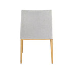 Sedia da pranzo in tessuto di poliestere testurizzato color lino beige
