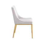 Sedia da pranzo in tessuto di poliestere testurizzato color lino beige