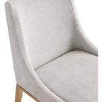 Sedia da pranzo in tessuto di poliestere testurizzato color lino beige