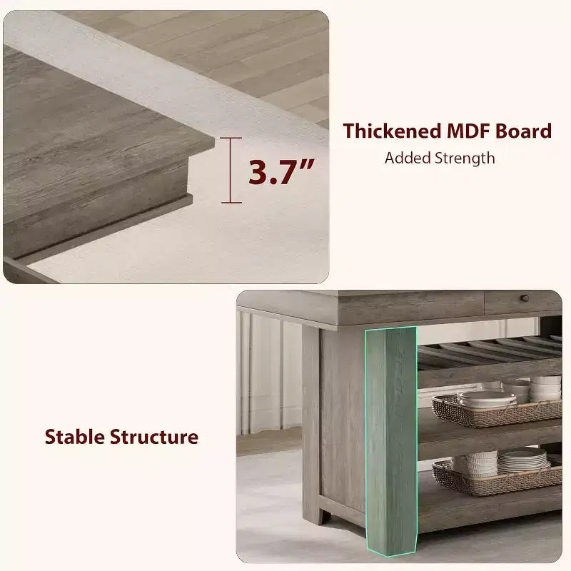 Tavolo da pranzo alto 60 cm con porta-bibite e ripiani, tavolo da bar alto da cucina in stile rustico, tavolo rettangolare alto per sala da pranzo o bar di casa