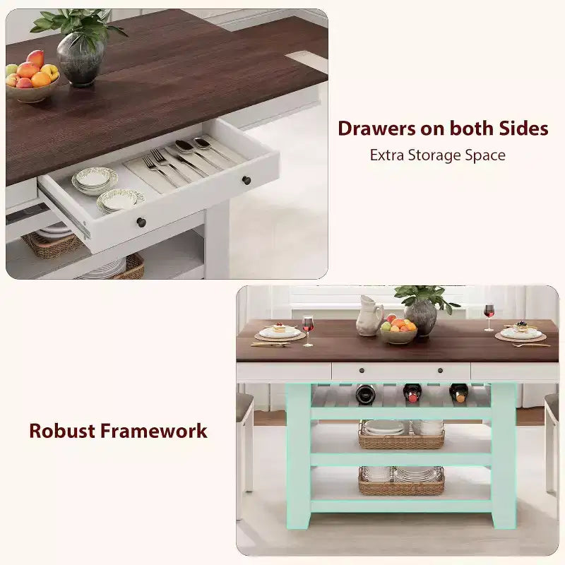 Tavolo da pranzo alto 60 cm con porta-bibite e ripiani, tavolo da bar alto da cucina in stile rustico, tavolo rettangolare alto per sala da pranzo o bar di casa