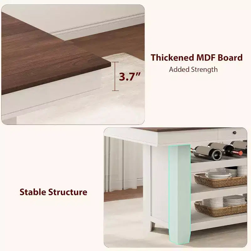 Tavolo da pranzo alto 60 cm con porta-bibite e ripiani, tavolo da bar alto da cucina in stile rustico, tavolo rettangolare alto per sala da pranzo o bar di casa