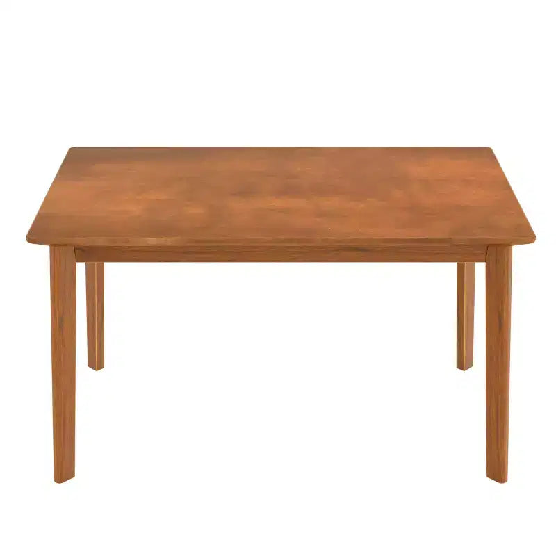 Set da pranzo compatto per 4 persone, 5 pezzi, in legno retrò, tavolo rettangolare con 4 sedie imbottite