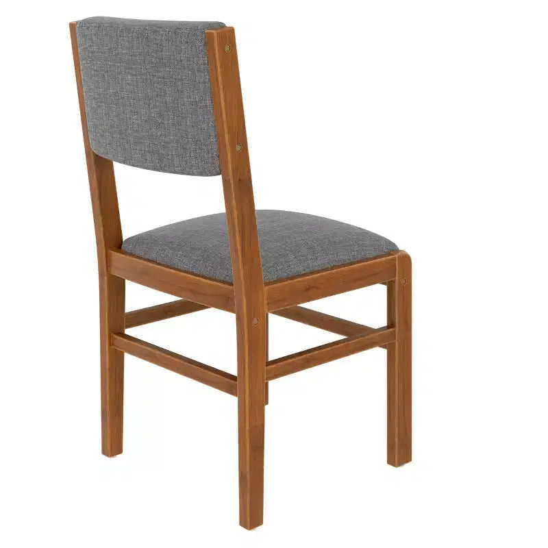 Set da pranzo compatto per 4 persone, 5 pezzi, in legno retrò, tavolo rettangolare con 4 sedie imbottite