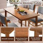 Set da pranzo compatto per 4 persone, 5 pezzi, in legno retrò, tavolo rettangolare con 4 sedie imbottite