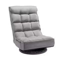 VEVOR Swivel Floor Gaming Chair, 360-Degree Rotating Floor Chair with 4 Adjustable Position Folding Backrest and Lumbar Support, Gray