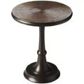 HomeRoots 22 Bronze Metal Round Pedestal End Table