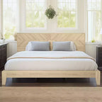Galano King Weiss Clara Bed with Headboard  Oslo Oak