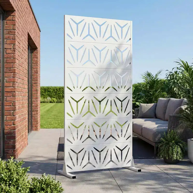Divisorio per interni in acciaio zincato bianco, 72x35x16, Paravento Minimalista a 6 Pannelli per la Privacy