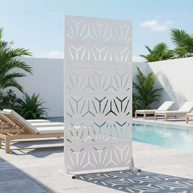 Divisorio per interni in acciaio zincato bianco, 72x35x16, Paravento Minimalista a 6 Pannelli per la Privacy