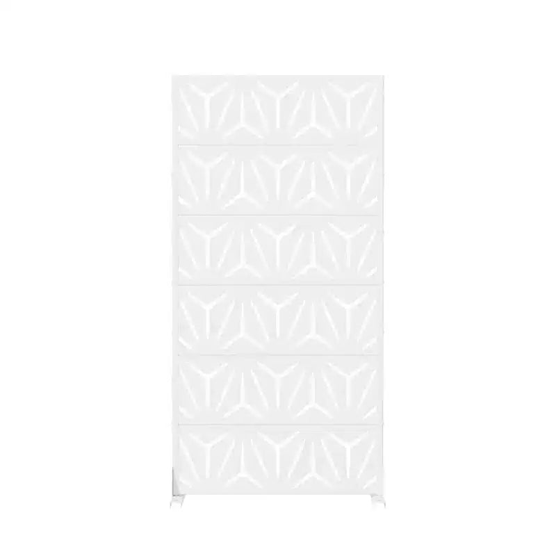Divisorio per interni in acciaio zincato bianco, 72x35x16, Paravento Minimalista a 6 Pannelli per la Privacy