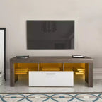 GDFStudio Soledad Modern 51 TV Stand with Storage and Glass Shelf