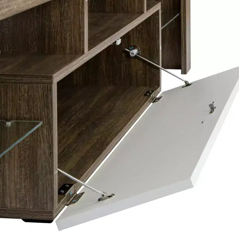 Mobile porta TV moderno da 51 con contenitore e ripiano in vetro