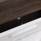 Mobile porta TV moderno da 51 con contenitore e ripiano in vetro