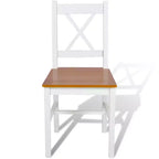 Sedia da pranzo moderna e minimalista con design retrò in legno massello di pino, comoda sedia con schienale a X per ristorante (set da 2)